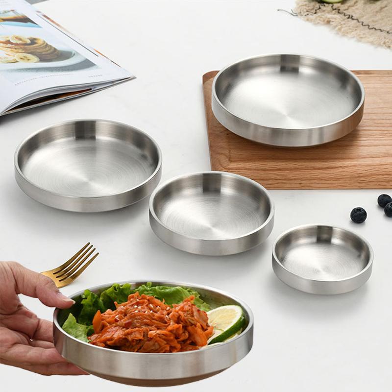 Dim Sum Basket - Płaska talerzowa misa ze stali nierdzewnej,